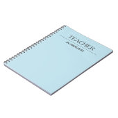 LehrerIn in Arbeit einfache Custom Pastel Blue Notizblock (Linke Seite)