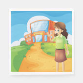 Lehrerin in der Schule Papier Napkins Serviette (Vorderseite)