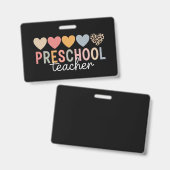 Lehrerin in der Vorschule zurück zur Schule Ausweis (Vorder- & Rückseite)