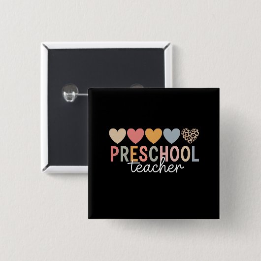 Lehrerin in der Vorschule zurück zur Schule Button (Vorne & Hinten)