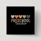 Lehrerin in der Vorschule zurück zur Schule Button (Vorderseite)