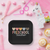 Lehrerin in der Vorschule zurück zur Schule Pappteller (Party)