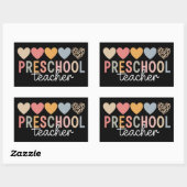 Lehrerin in der Vorschule zurück zur Schule Rechteckiger Aufkleber (Blatt)