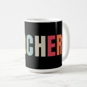 LEHRERIN in farbenfrohen Buchstaben Kaffeetasse (VorderseiteRechts)