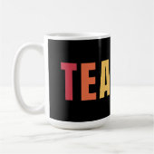 LEHRERIN in farbenfrohen Buchstaben Kaffeetasse (Links)