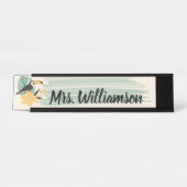 Lehrerin Insel Tropische Blume Schreibtischnamensplakette (Vorderseite )