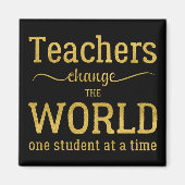 Lehrerin inspirierende Goldtypografie-Zitat Magnet (Vorne)