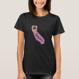 Lehrerin Kalifornien Karte Ca Cali Usa zurück zur T-Shirt