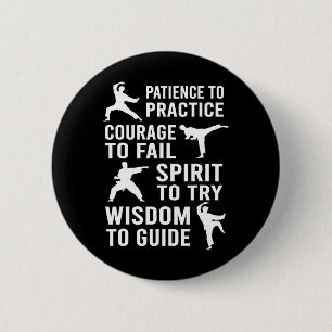 Lehrerin Karate Student Praktik Karate Tra Button