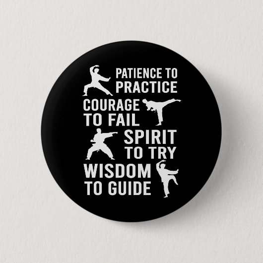 Lehrerin Karate Student Praktik Karate Tra Button (Vorderseite)