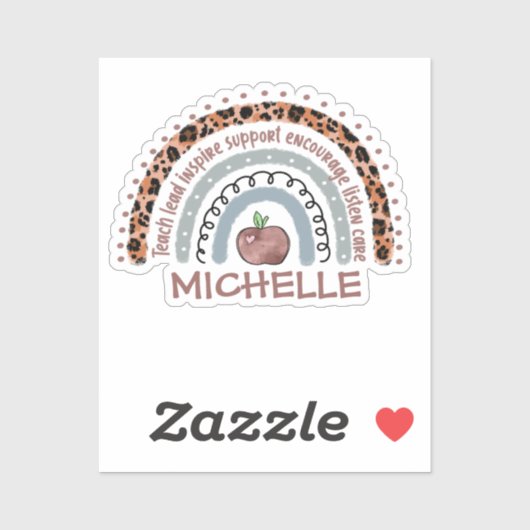 Lehrerin Kernwerte Rainbow Aufkleber (Blatt)