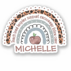 Lehrerin Kernwerte Rainbow Aufkleber