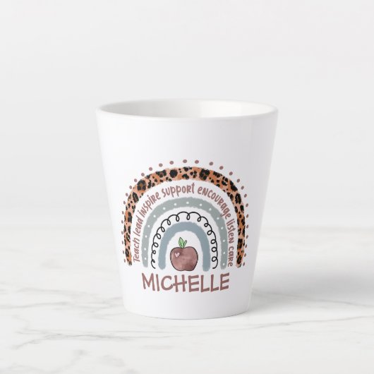 Lehrerin Kernwerte Rainbow Milchtasse (Vorderseite)