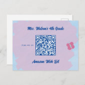 LehrerIn-Klassenzimmer wollen QR-Code benutzerdefi Postkarte (Vorne/Hinten)