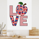 Lehrerin Kunst Liebe Lehren Poster (Küche)