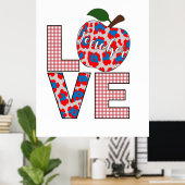 Lehrerin Kunst Liebe Lehren Poster (Heimbüro)