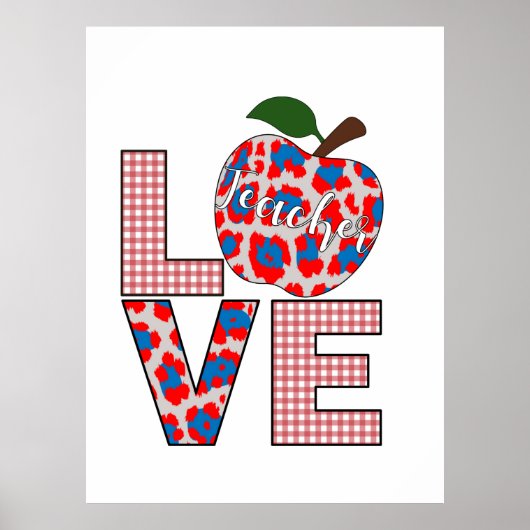 Lehrerin Kunst Liebe Lehren Poster (Vorne)