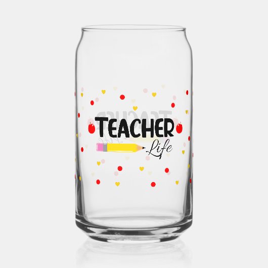 Lehrerin Leben Niedlich School kann Glass Wrap Dosenglas (Rückseite)