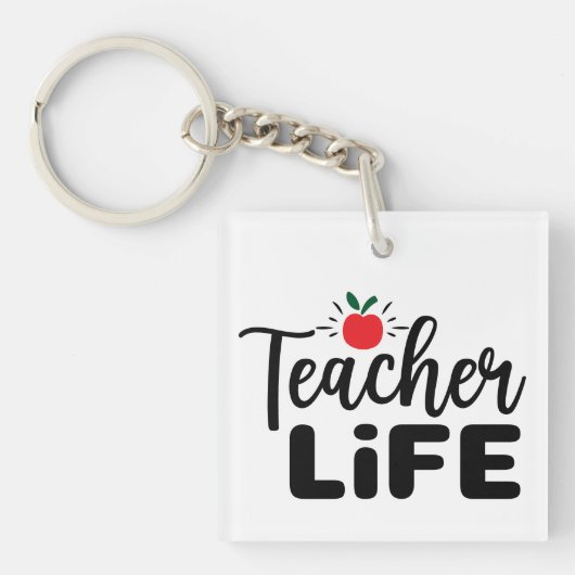 Lehrerin Leben Wordart Schlüsselanhänger (Vorderseite)