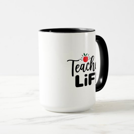 Lehrerin Leben Wordart Tasse (VorderseiteRechts)