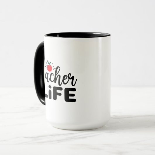 Lehrerin Leben Wordart Tasse (Vorderseite Links)