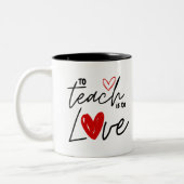 Lehrerin Liebe 100. Schule personalisiert Zweifarbige Tasse (Links)