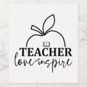 Lehrerin Liebe Inspirier-Funny Weinetikett (Einzelnes Label)