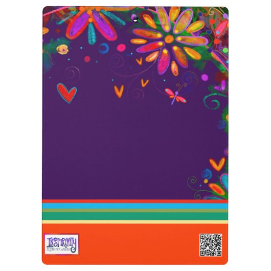 Lehrerin Liebe Inspiriere Blumenzettel Klemmbrett (Rückseite)