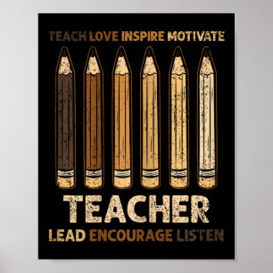 Lehrerin Liebe Inspiriert Lehrerin Schwarze Geschi Poster