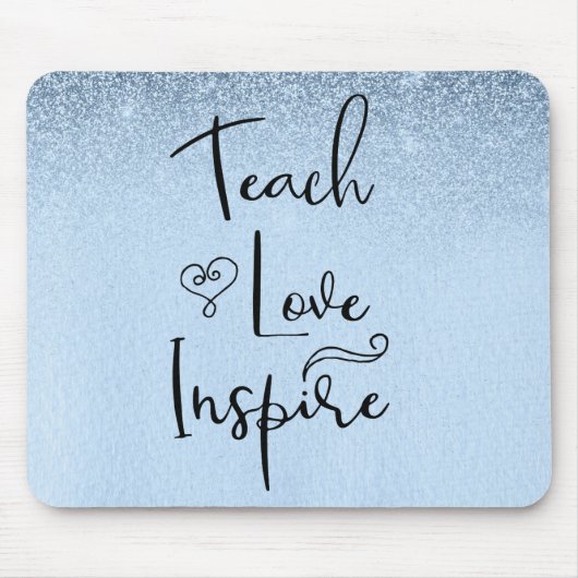 Lehrerin Liebe Inspirierte Lehrerin Blue Ombre Mousepad (Vorne)