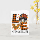 Lehrerin Liebe Messy Bun Türkei Erntedank A Karte (Gelbe Blume)