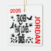 Lehrerin Lieben Vögel CUSTOM Keramikornament (Links)