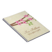 LehrerIn-Liste Notebook - Kirschblüten Notizblock (Rechte Seite)
