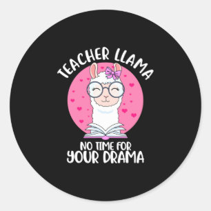 Lehrerin Llama Runder Aufkleber