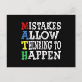 Lehrerin Mathe Liebt Fehler erlauben es zu denken Postkarte (Vorderseite)