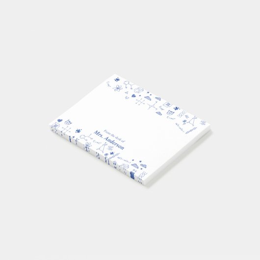 Lehrerin Mathematik und Wissenschaftsschule Post-it Klebezettel (angewinkelt)