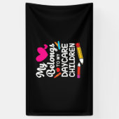 Lehrerin mein Herz gehört Kindern Banner (Vertikal)