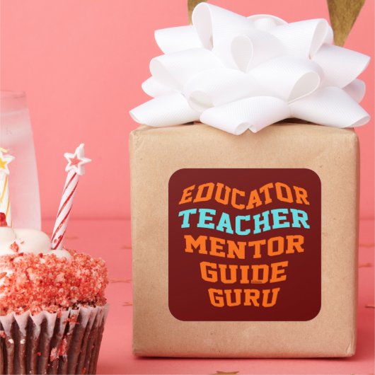 LEHRERIN MENTOR-LEITERIN GURU QUADRATISCHER AUFKLEBER (Party)