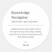 Lehrerin Mentor Mitarbeiter Wertschätzung Vielen D Runder Aufkleber (Vorderseite)