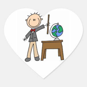 Lehrerin mit Globe Herz-Aufkleber