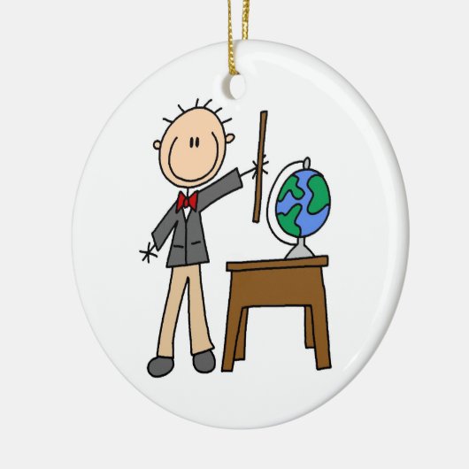 Lehrerin mit Globe Keramik Ornament (Links)