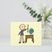 Lehrerin mit Globe Postkarte (Stehend Vorderseite)