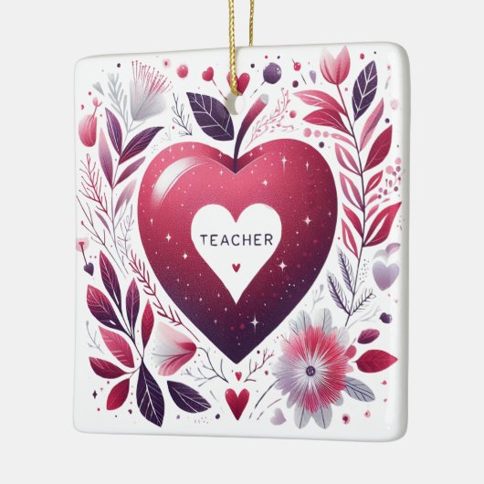 Lehrerin mit Herz Keramikornament (Links)