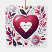 Lehrerin mit Herz Keramikornament (Rückseite)