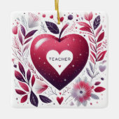 Lehrerin mit Herz Keramikornament (Vorderseite)