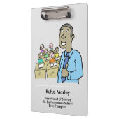 Lehrerin mit Unterrichtsfach Klemmbrett (Links)