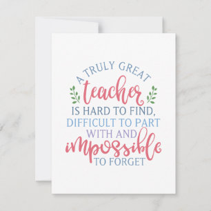 Lehrerin Mitteilungskarte