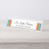 Lehrerin Moderne Personalisiert Schreibtischnamensplakette (Vorderseite )
