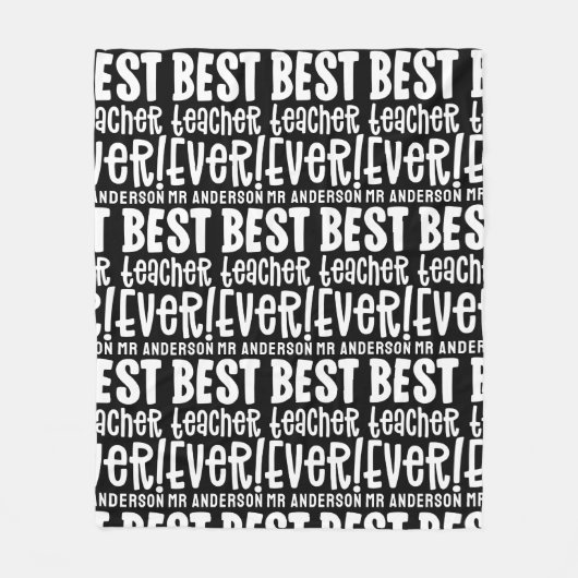 Lehrerin moderne Typografie einfach einzigartig Vi Fleecedecke (Vorderseite)