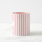 Lehrerin-Monogramm mit rosa Streifen Tasse (Zentrum)